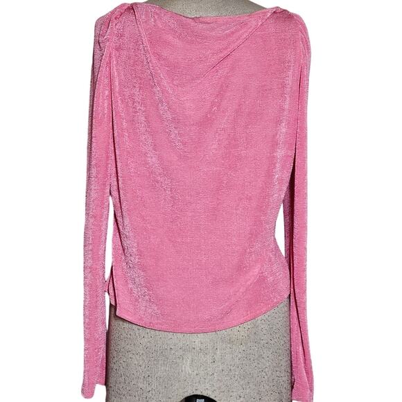 ASOS DESIGN Pink Tie Front Blouse Size 12 - Picture 2 of 4